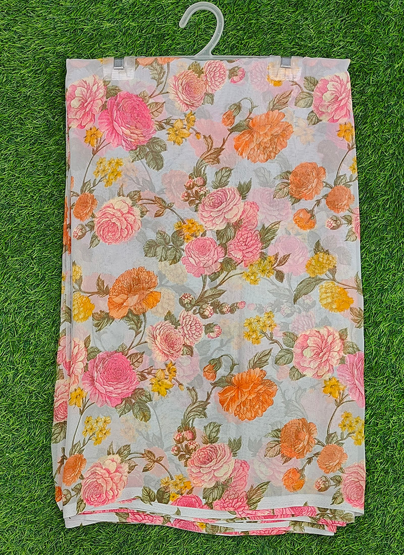Siri Sarees Floral Print Georgette Saree Without Blouse