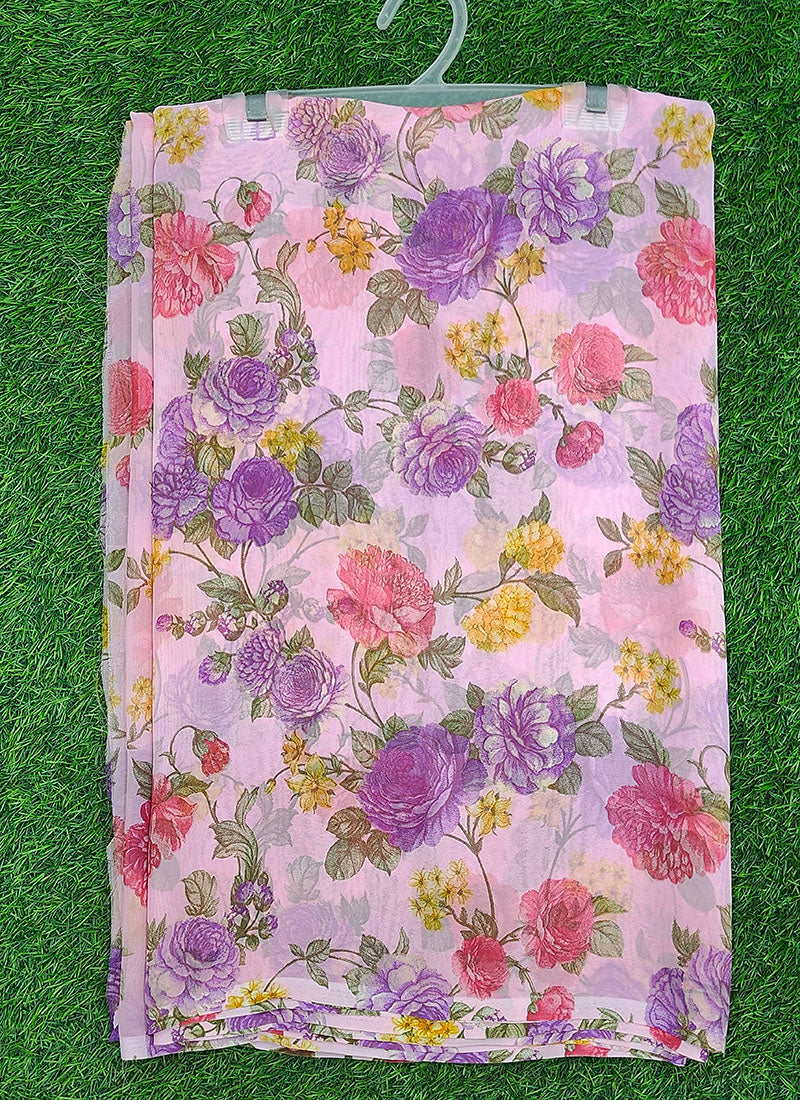 Siri Sarees Floral Print Georgette Saree Without Blouse
