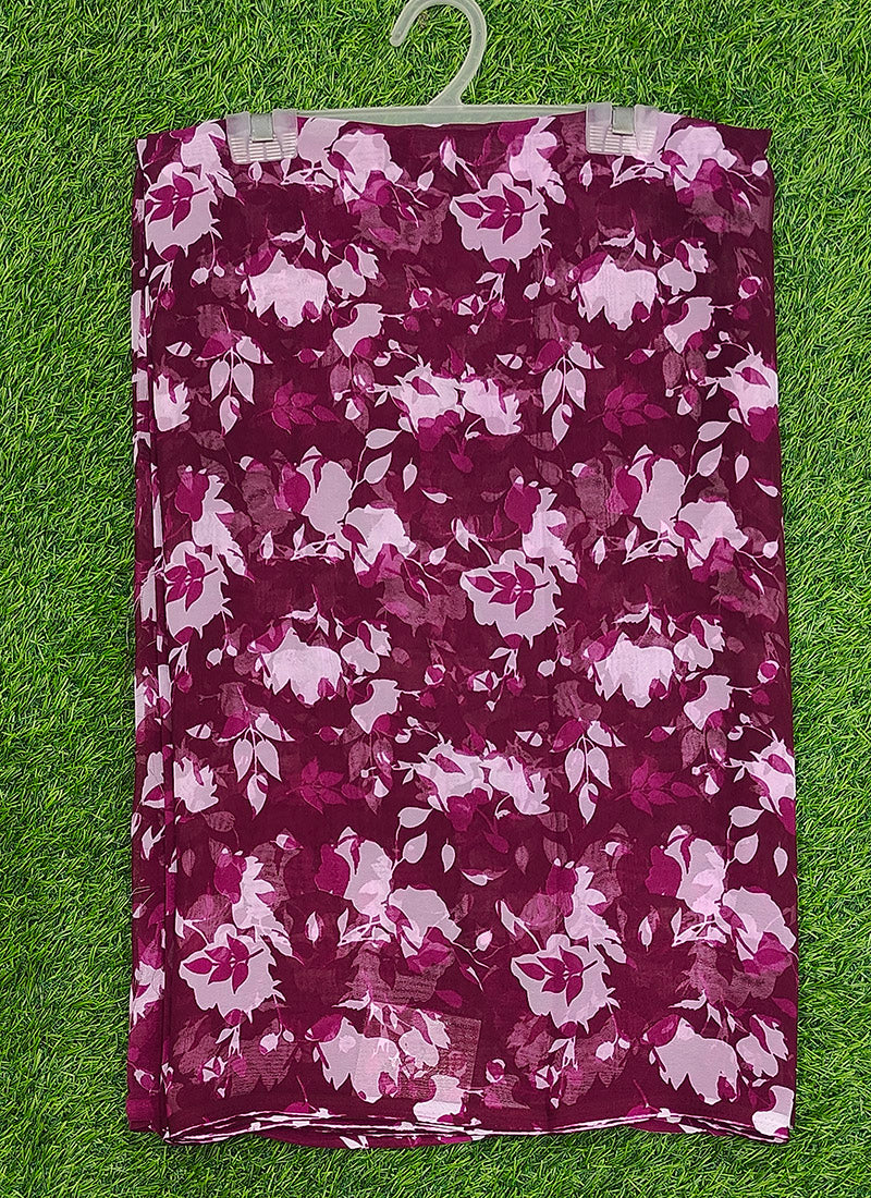 Siri Sarees Floral Print Daily Wear Georgette Saree Without Blouse