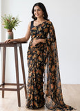 Siri Sarees Floral Print Daily Wear Georgette Saree Without Blouse