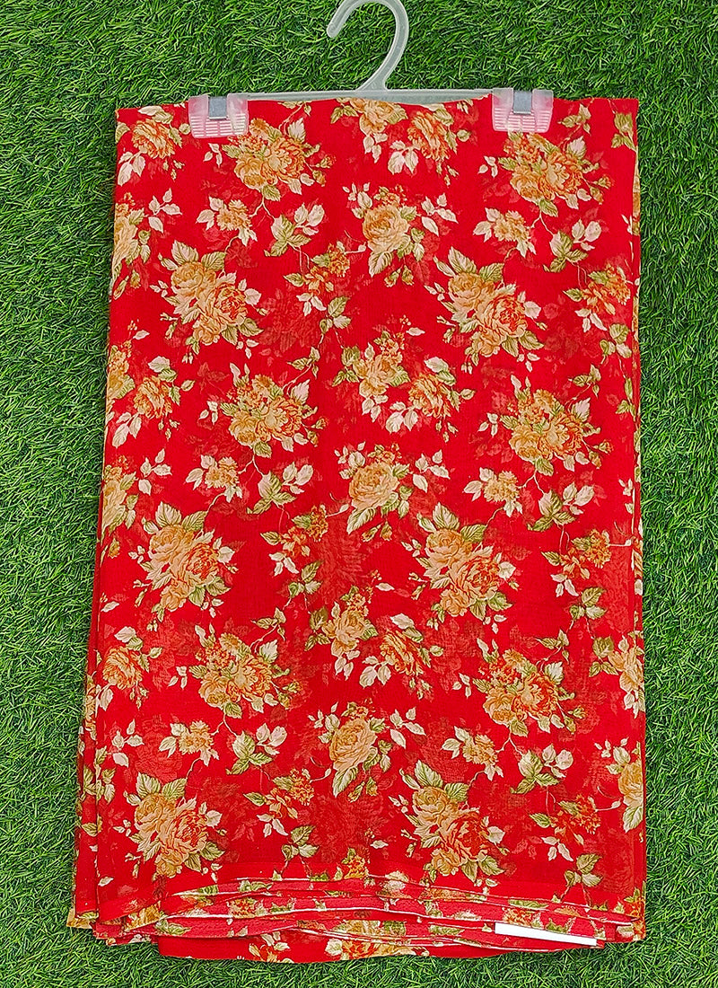 Siri Sarees Floral Print Daily Wear Georgette Saree Without Blouse