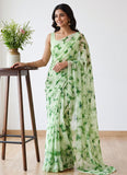 Siri Sarees Floral Print Daily Wear Georgette Saree Without Blouse