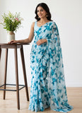 Siri Sarees Floral Print Daily Wear Georgette Saree Without Blouse