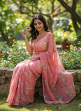 Lovely Digital Print Soft Siri Chiffon Saree