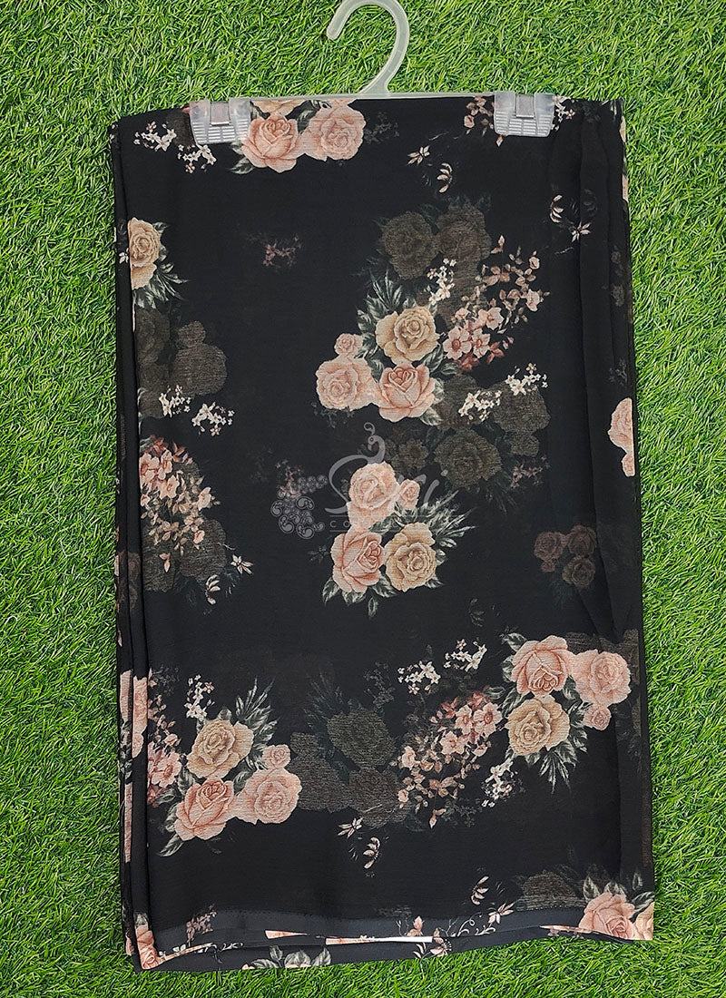 Siri Sarees Digital Print Soft Siri Chiffon Saree