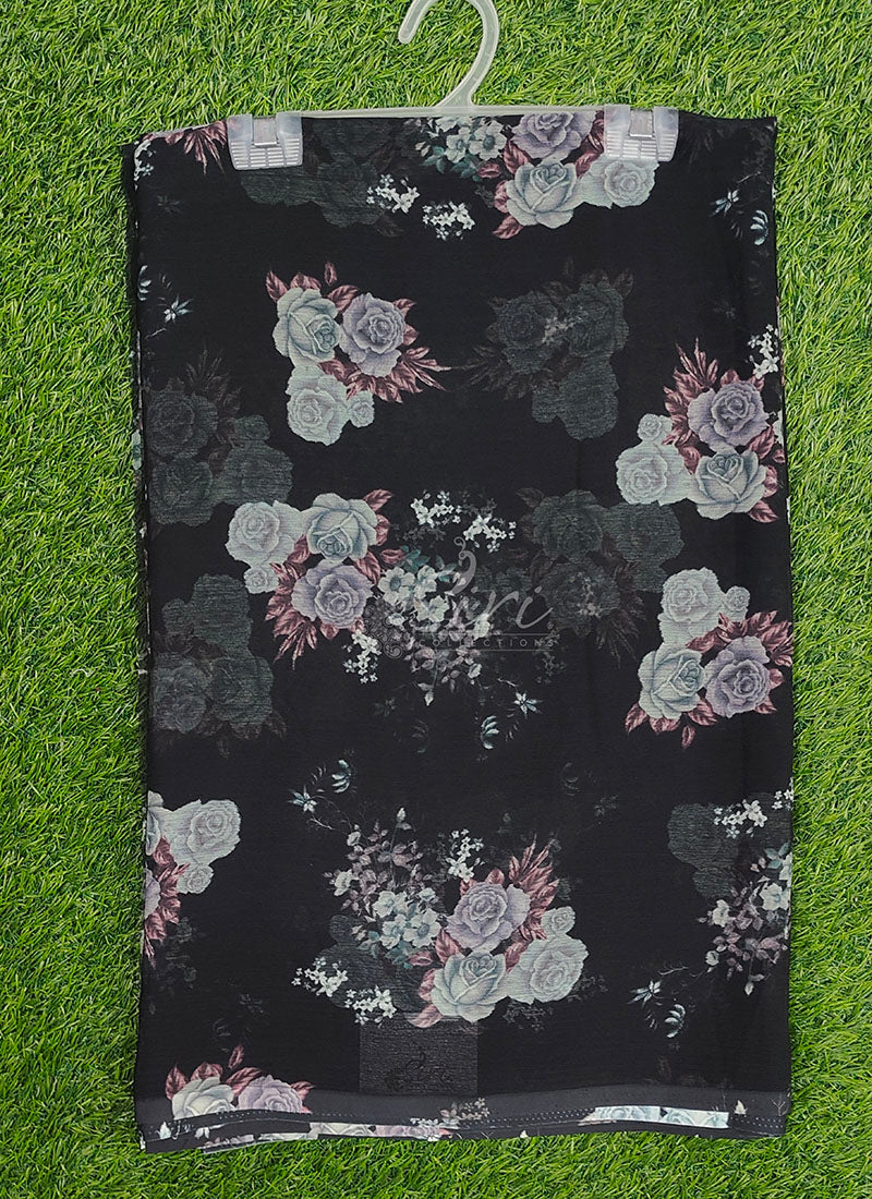 Siri Sarees Digital Print Soft Siri Chiffon Saree