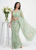 Beautiful Digital Print Soft Siri Chiffon Saree with Blouse