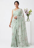Beautiful Digital Print Soft Siri Chiffon Saree with Blouse