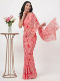 Beautiful Digital Print Soft Siri Chiffon Saree with Blouse
