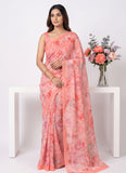 Beautiful Digital Print Soft Siri Chiffon Saree with Blouse