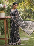 Siri Sarees Digital Print Soft Siri Chiffon Saree with Blouse