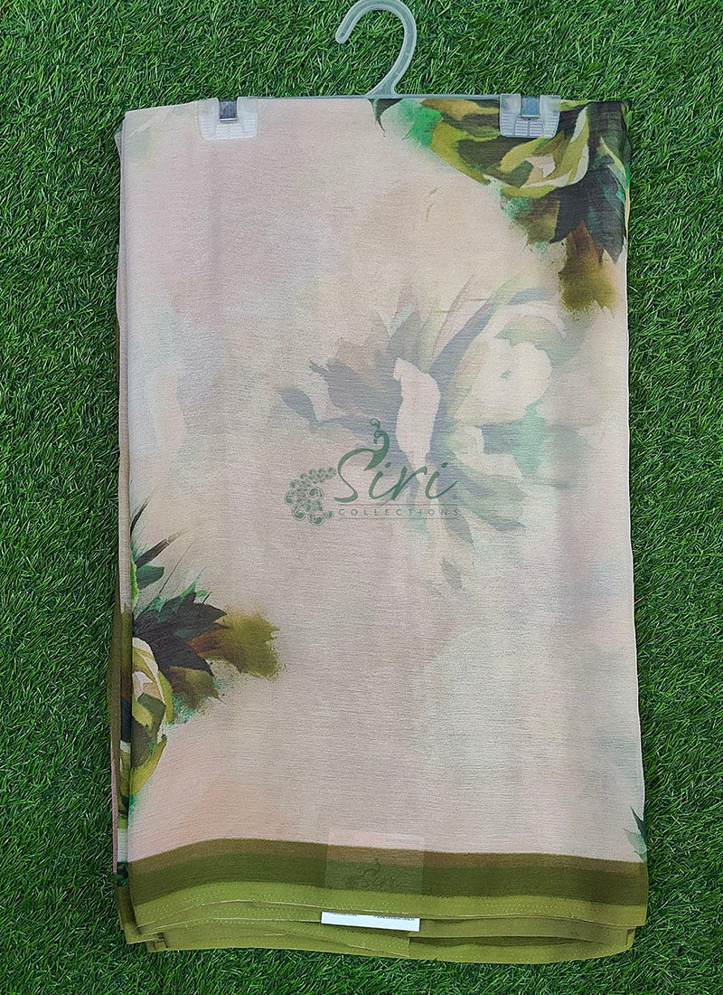 Digital Print Soft Siri Chiffon Saree with Blouse