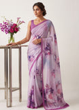 Digital Print Soft Siri Chiffon Saree with Blouse