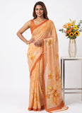 Digital Print Soft Siri Chiffon Saree with Blouse
