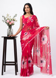 Siri Sarees Digital Print Soft Siri Chiffon Saree