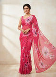 Siri Sarees Digital Print Soft Siri Chiffon Saree
