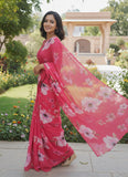 Siri Sarees Digital Print Soft Siri Chiffon Saree