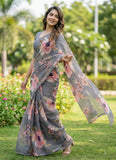 Siri Sarees Digital Print Soft Siri Chiffon Saree