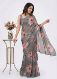 Siri Sarees Digital Print Soft Siri Chiffon Saree