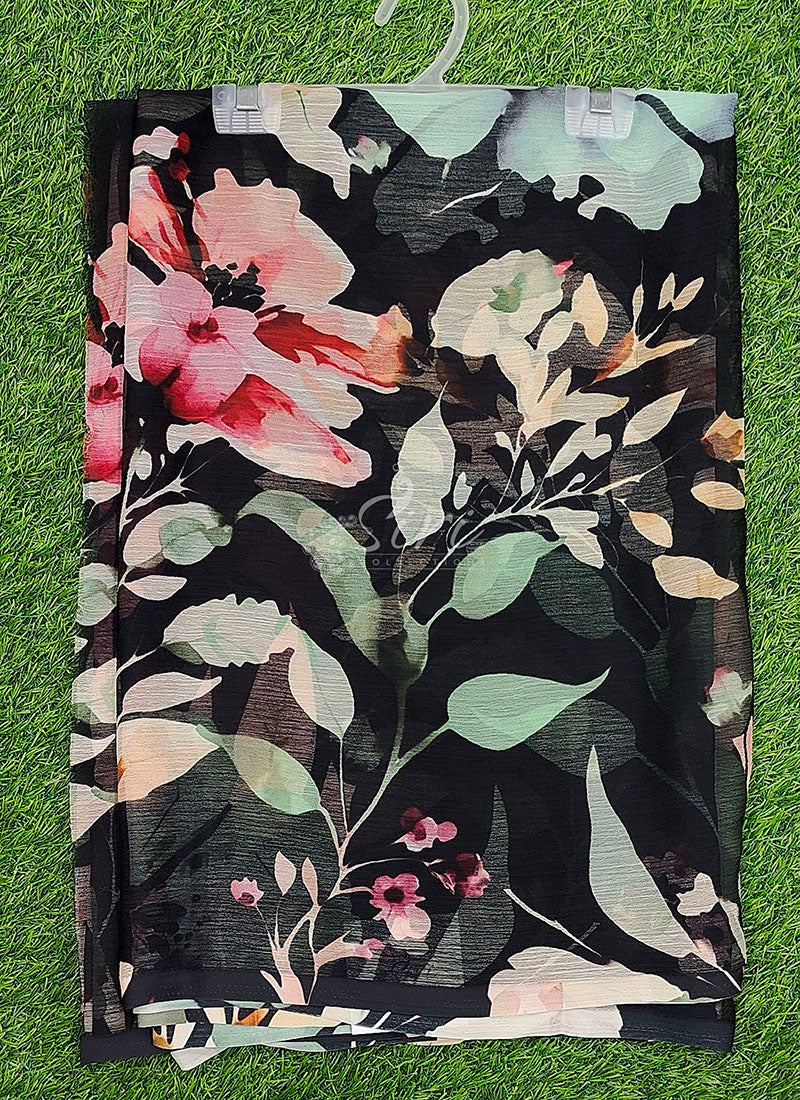 Siri Sarees Latest Digital Print Soft Siri Chiffon Saree