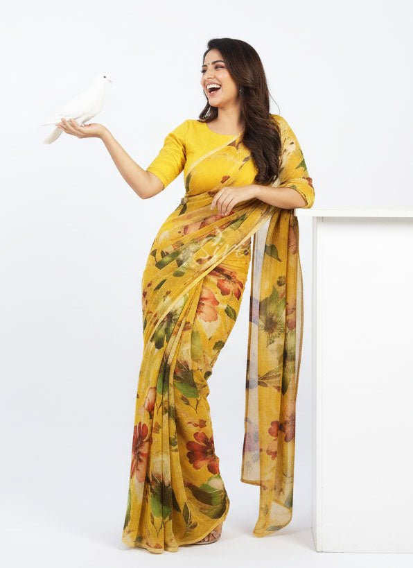 Siri Sarees Latest Digital Print Soft Siri Chiffon Saree