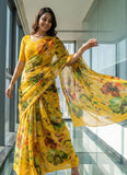 Siri Sarees Latest Digital Print Soft Siri Chiffon Saree