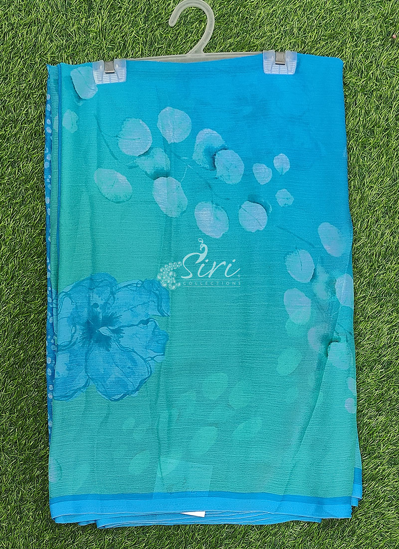 Digital Print Soft Siri Chiffon Saree with Blouse