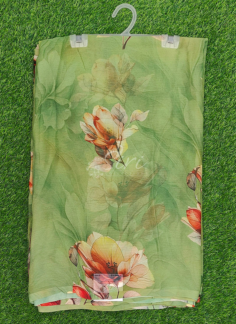 Siri Sarees Latest Digital Print Soft Siri Chiffon Saree