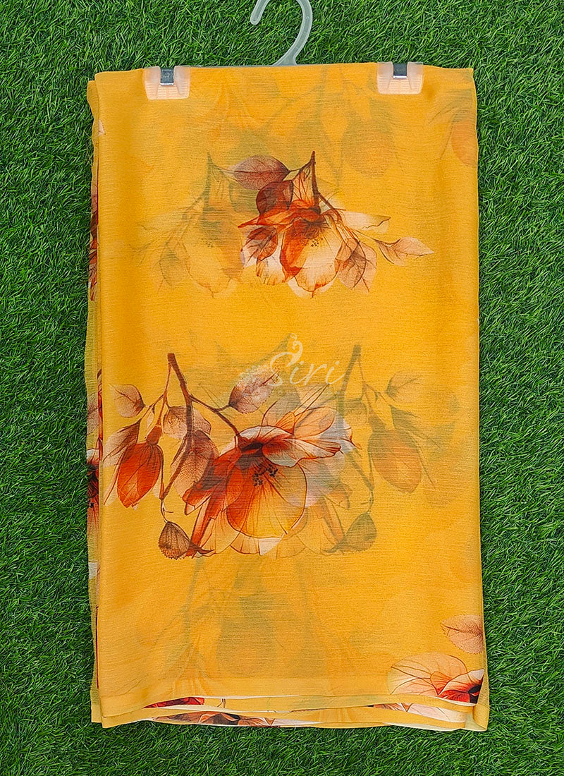 Siri Sarees Latest Digital Print Soft Siri Chiffon Saree