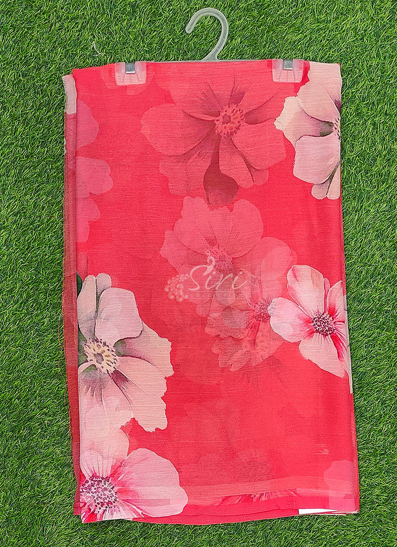 Siri Sarees Latest Digital Print Soft Siri Chiffon Saree