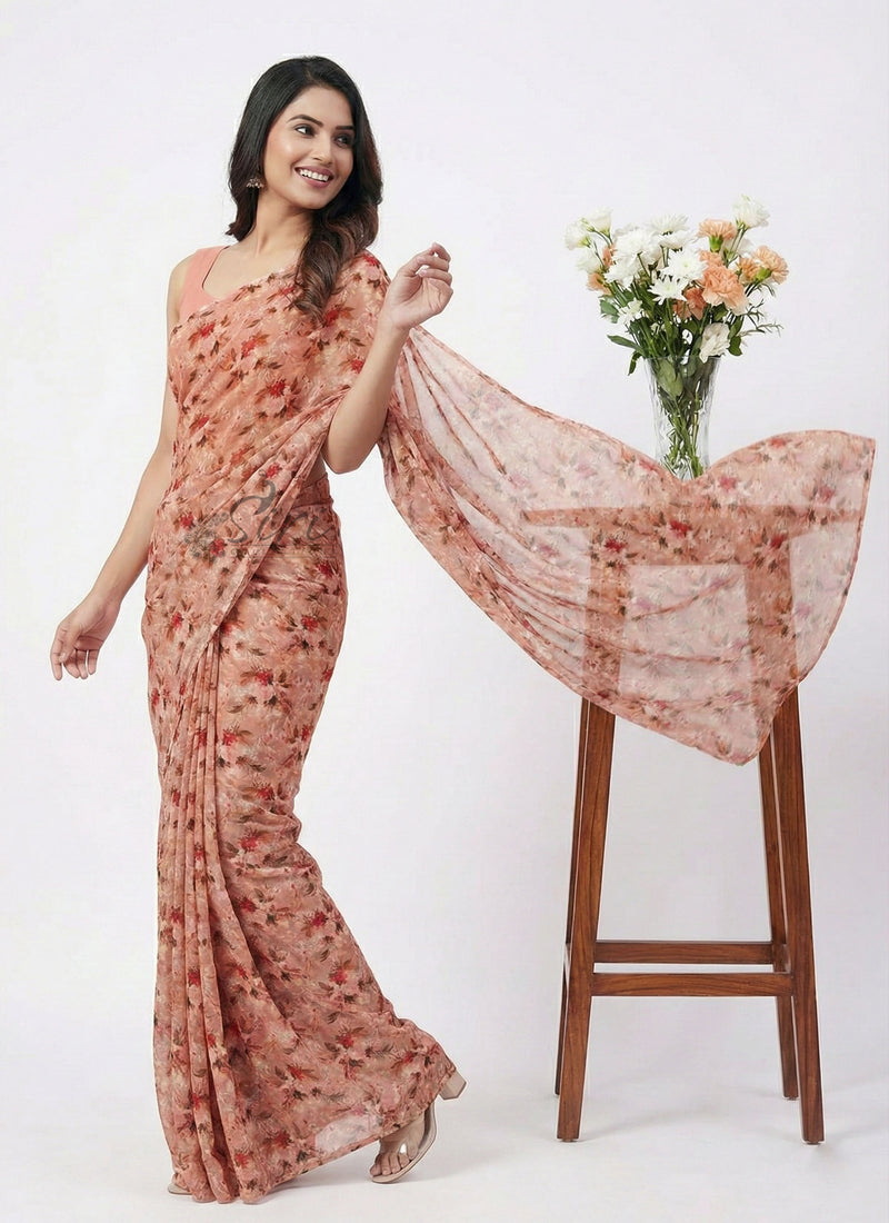 Siri Sarees Latest Digital Print Soft Siri Chiffon Saree