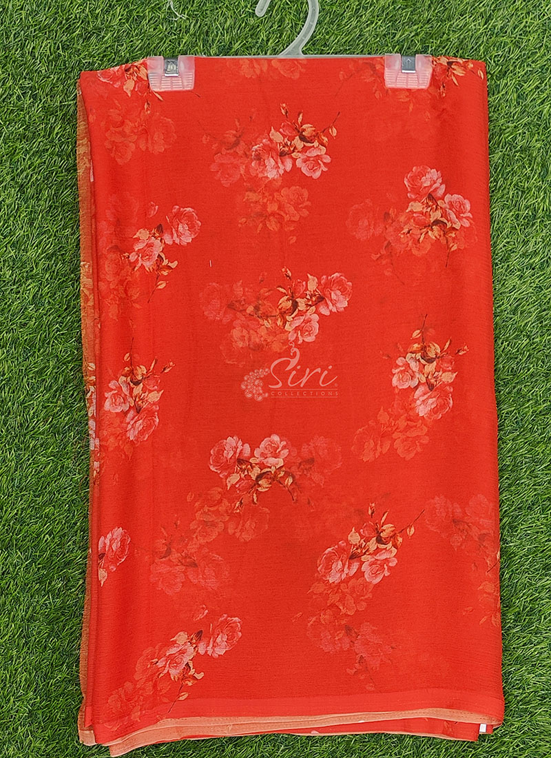Beautiful Latest Digital Print Soft Siri Chiffon Saree