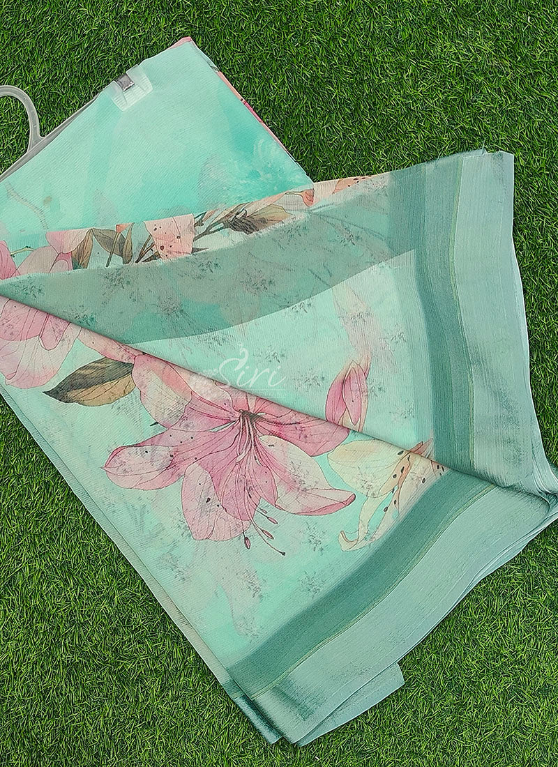 Latest Digital Print Soft Siri Chiffon Saree with Blouse