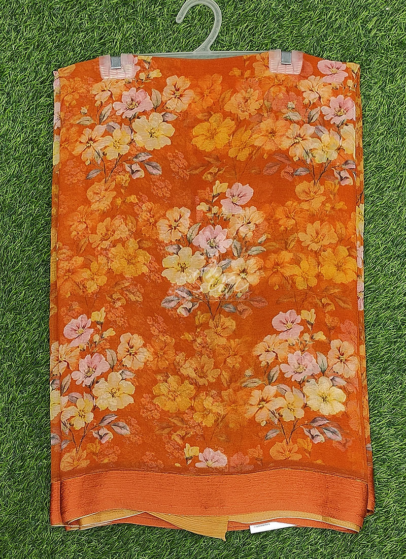 Latest Digital Print Soft Siri Chiffon Saree with Blouse