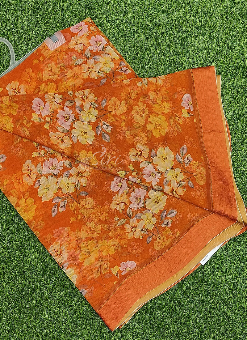 Latest Digital Print Soft Siri Chiffon Saree with Blouse