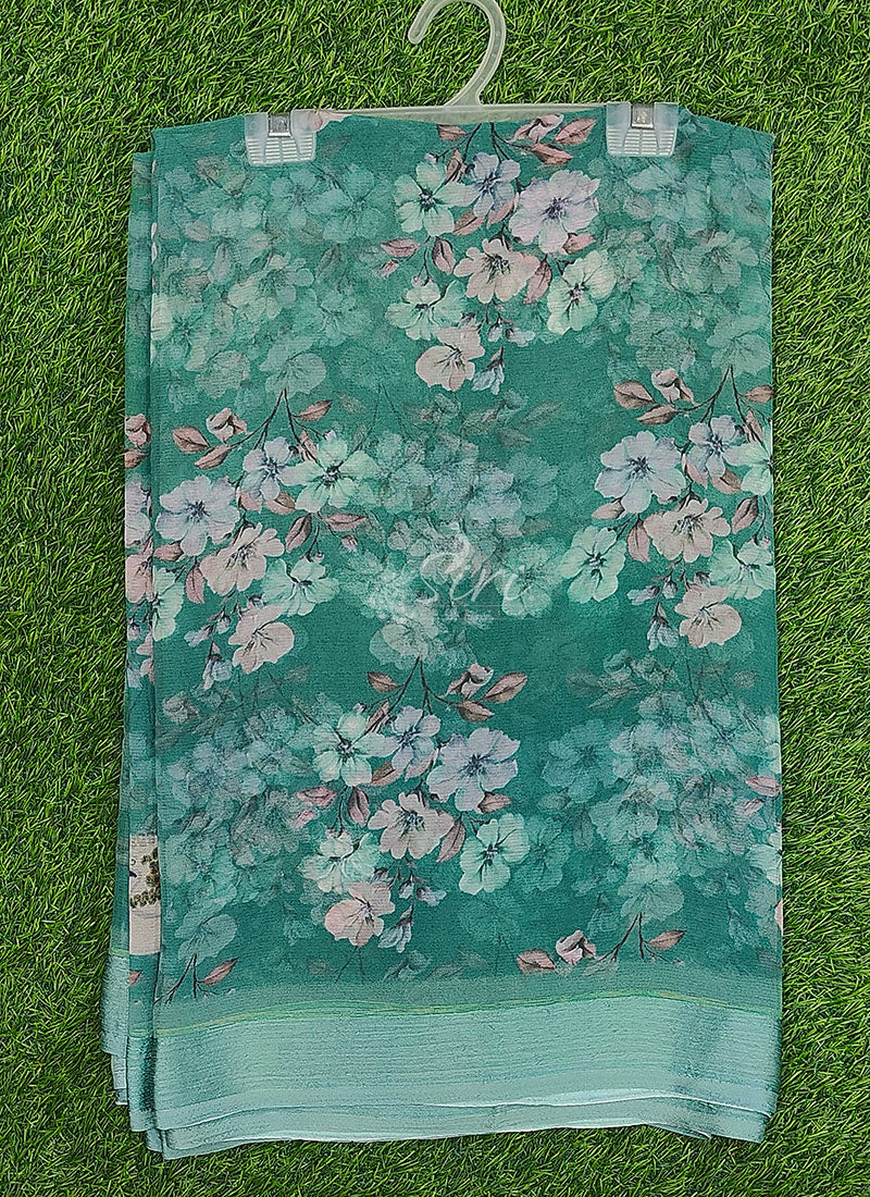 Latest Digital Print Soft Siri Chiffon Saree with Blouse