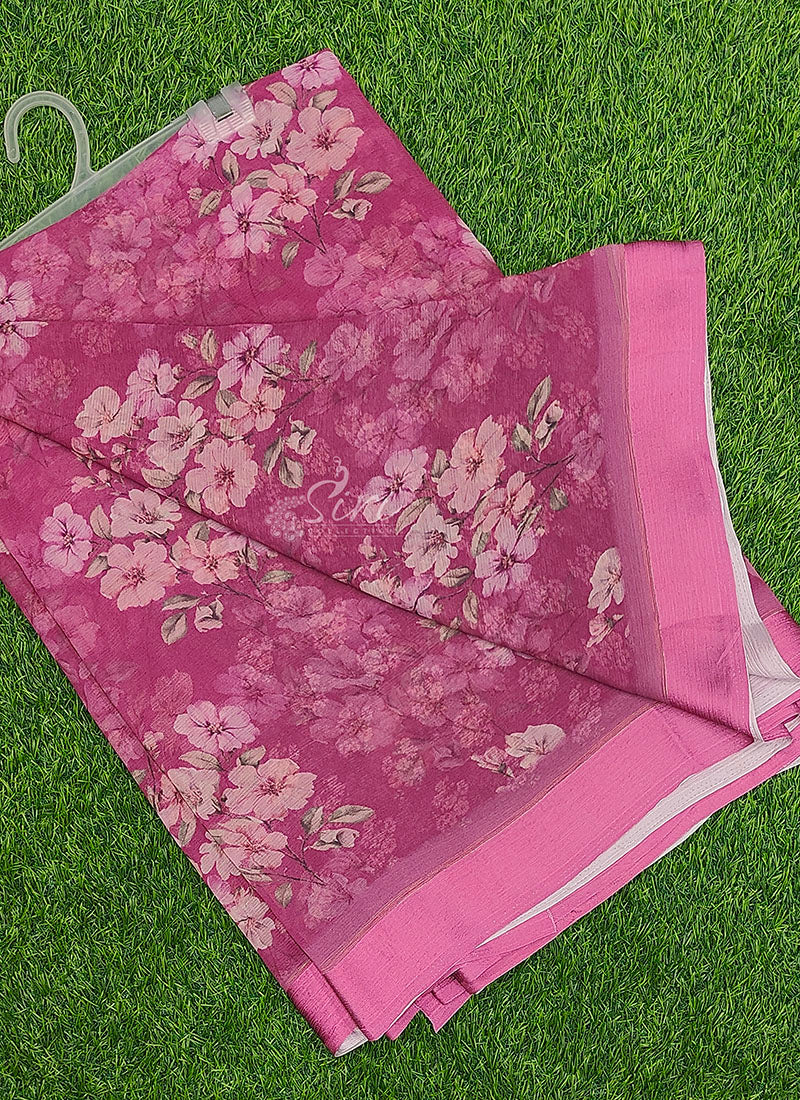 Latest Digital Print Soft Siri Chiffon Saree with Blouse