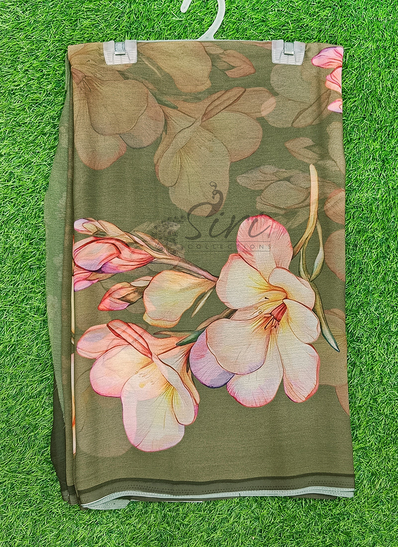Latest Digital Print Soft Siri Chiffon Saree with Blouse