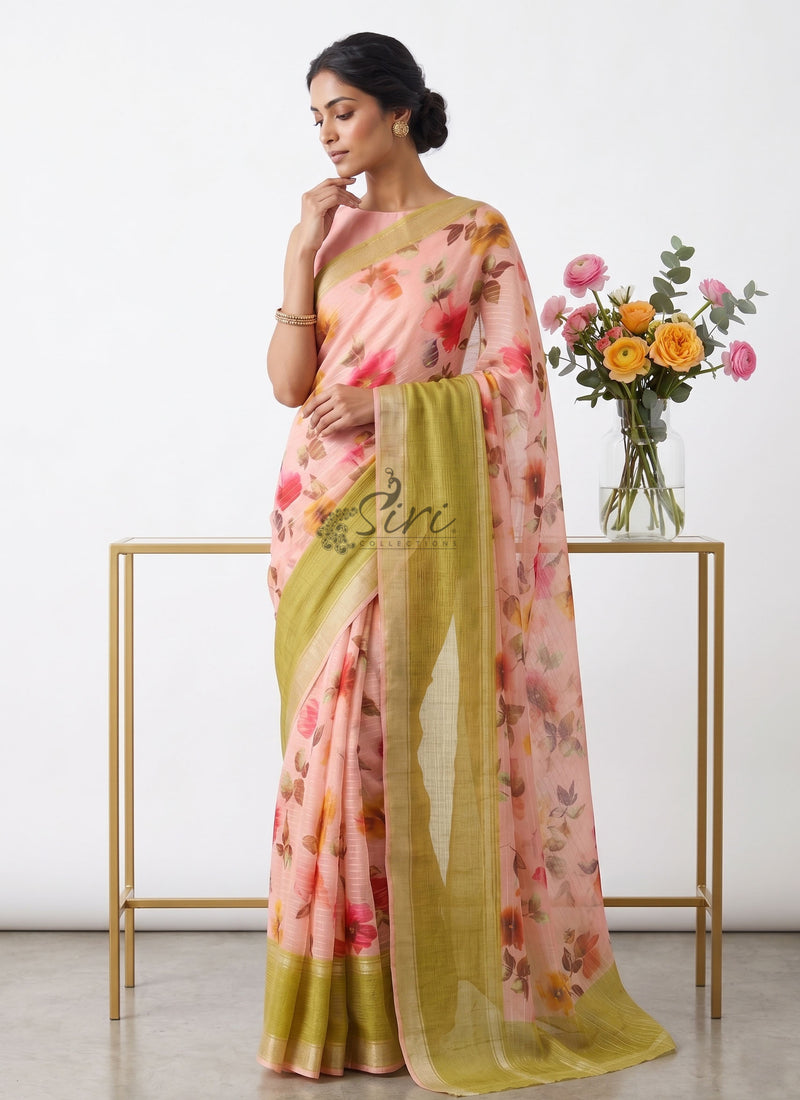 Exclusive Digital Print Soft Chiffon Saree with Blouse