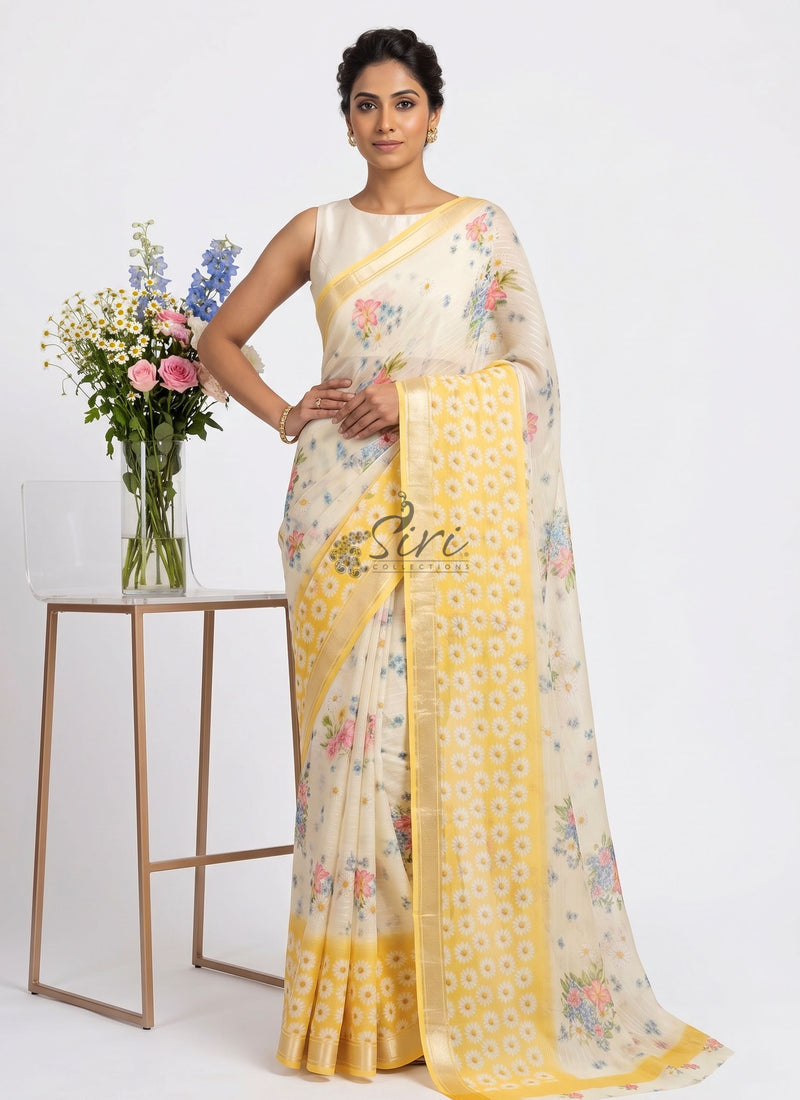 Exclusive Digital Print Soft Chiffon Saree with Blouse