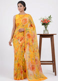 Exclusive Digital Print Soft Siri Chiffon Saree with Blouse
