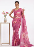 Latest Digital Print Soft Siri Chiffon Saree with Blouse