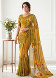 Latest Digital Print Soft Siri Chiffon Shaded Saree with Blouse