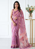 Latest Digital Print Soft Siri Chiffon Shaded Saree with Blouse