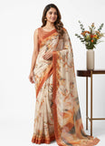 Latest Digital Print Soft Siri Chiffon Shaded Saree with Blouse
