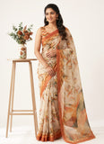 Latest Digital Print Soft Siri Chiffon Shaded Saree with Blouse
