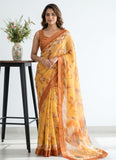 Latest Digital Print Soft Siri Chiffon Shaded Saree with Blouse