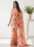 Latest Digital Print Soft Siri Chiffon Shaded Saree with Blouse