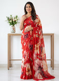 Latest Digital Print Soft Siri Chiffon Shaded Saree with Blouse