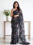 Latest Digital Print Soft Siri Chiffon Shaded Saree with Blouse